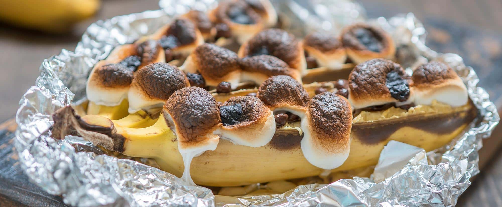 Chocolate Marshmallow Bananas Grill