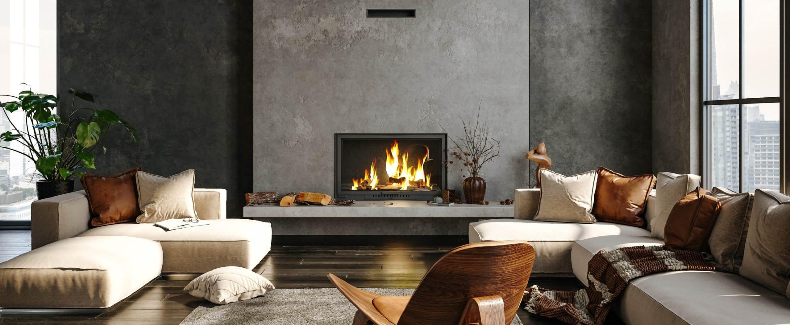 fireplace in living room
