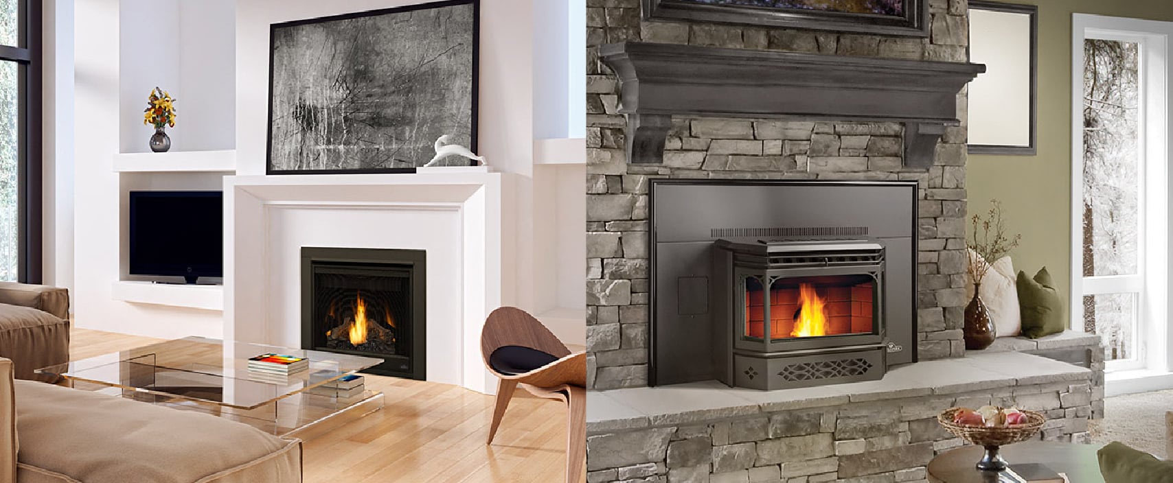 insert beside fireplace
