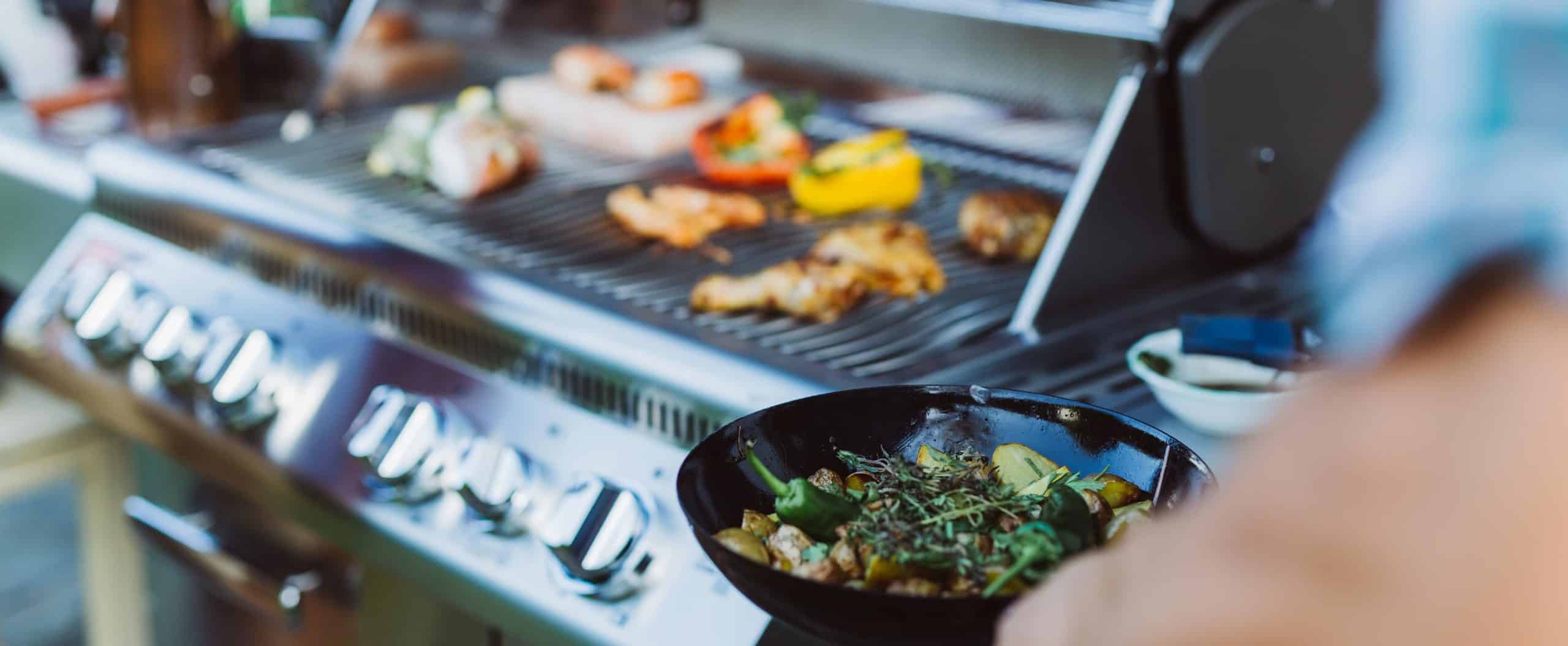 bbq with food on it