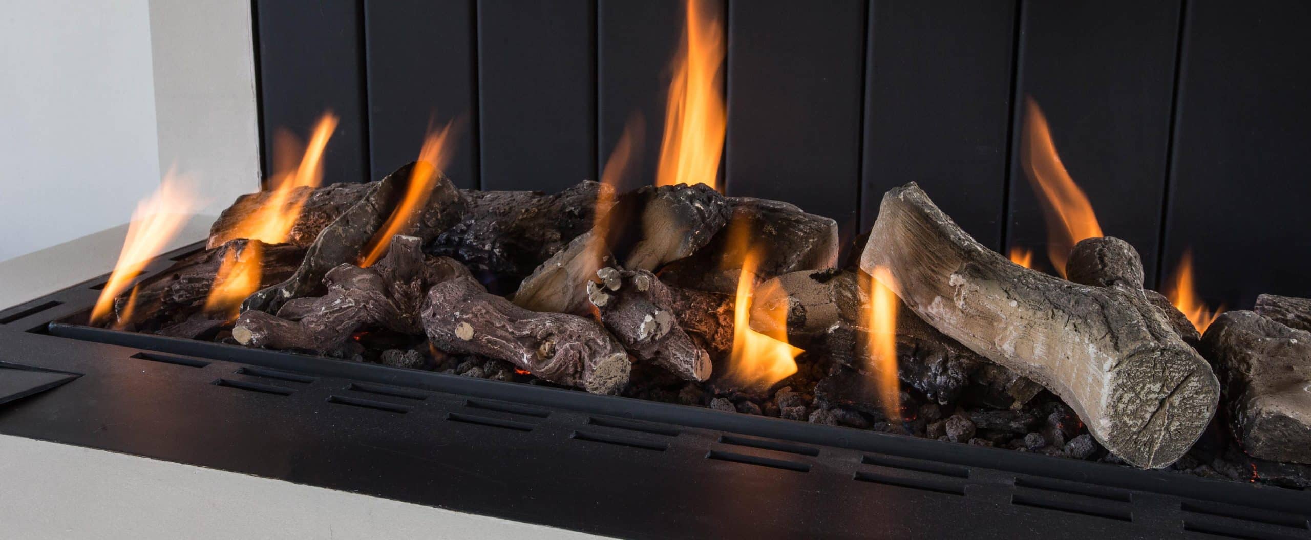 fireplace with fire