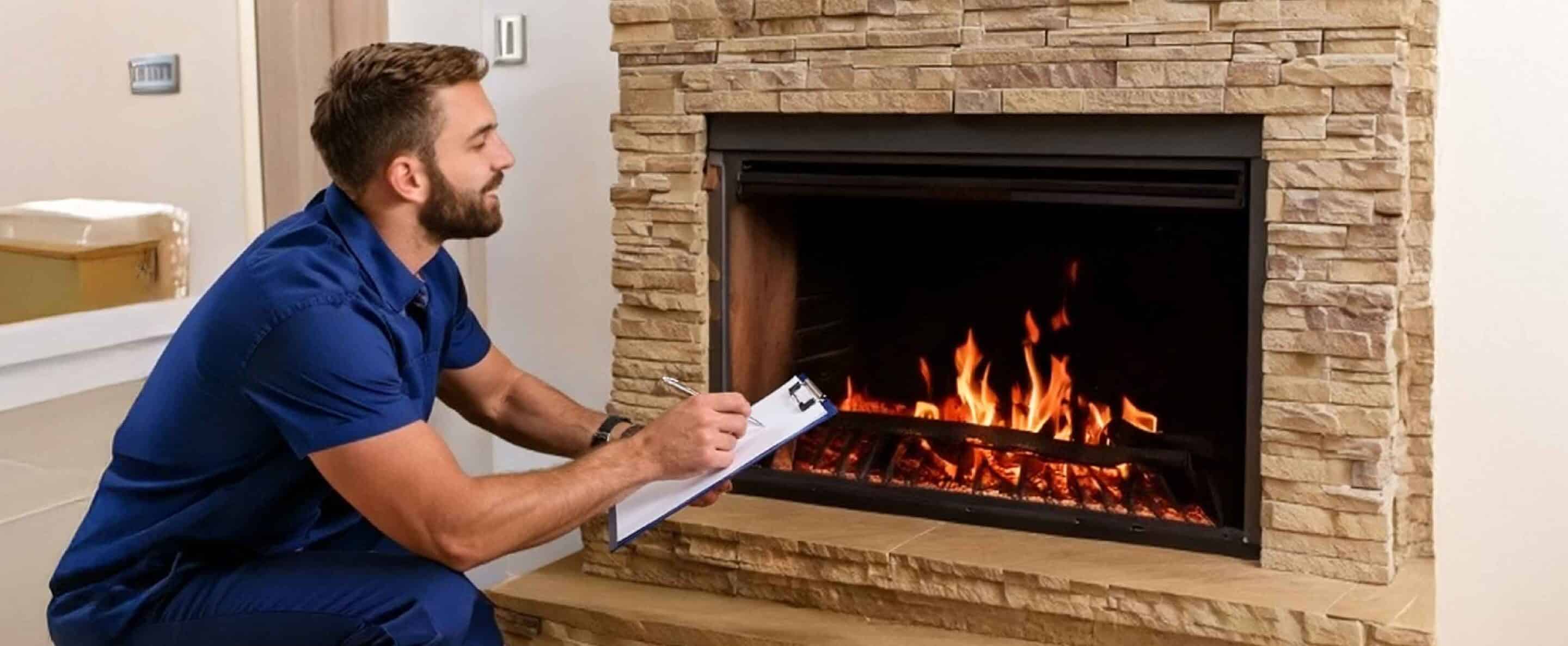 Gas fireplace inspection
